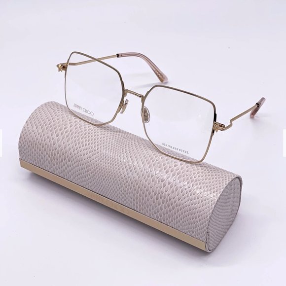 🔥 NEW JIMMY CHOO GOLD WOMENS EYEGLASSES - Picture 1 of 11